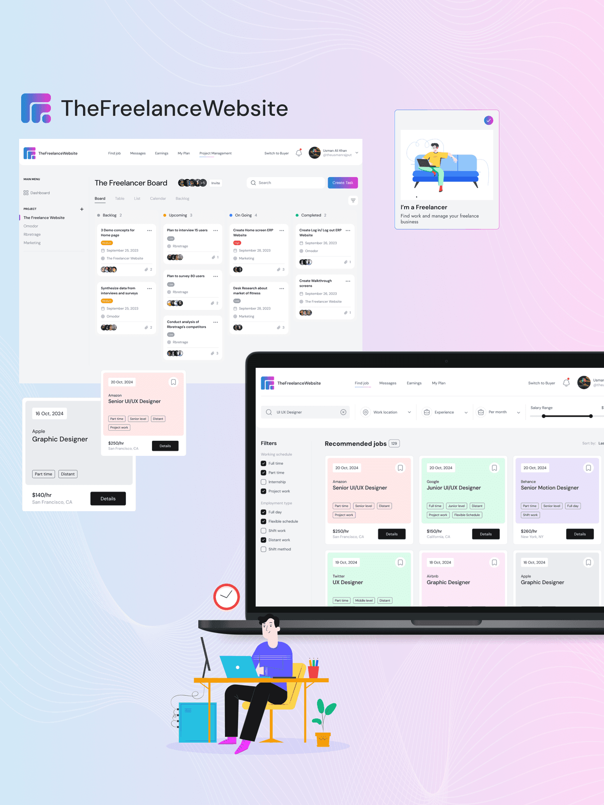 Showcase of the The Freelance Website project